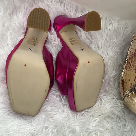 Free People Jeffrey Campbell Luna Metallic Platform Fuchsia Twisted - Picture 8 of 9